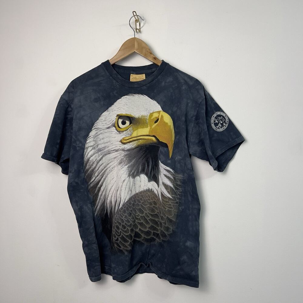 VTG 90s The Mountain Tie Dye Shirt Mens Size Large Eagle USA Made In American